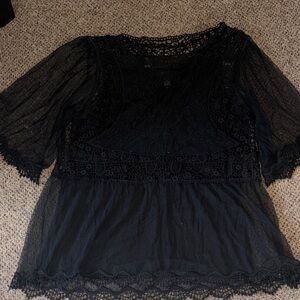 Style & Co. Elegant Black Lace Top